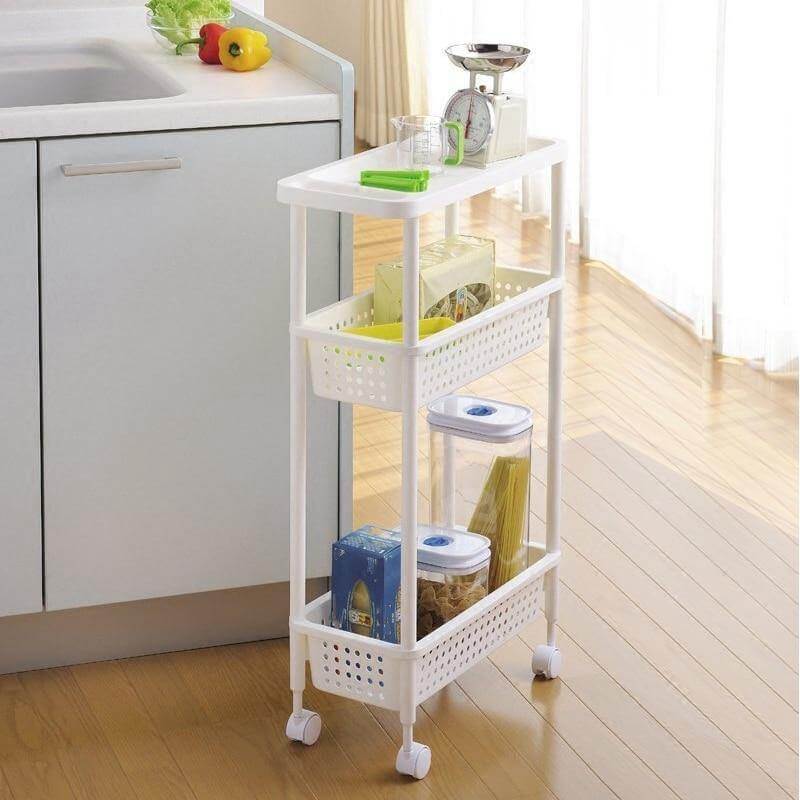 Space-Saving Movable Slim Kitchen Storage Rack