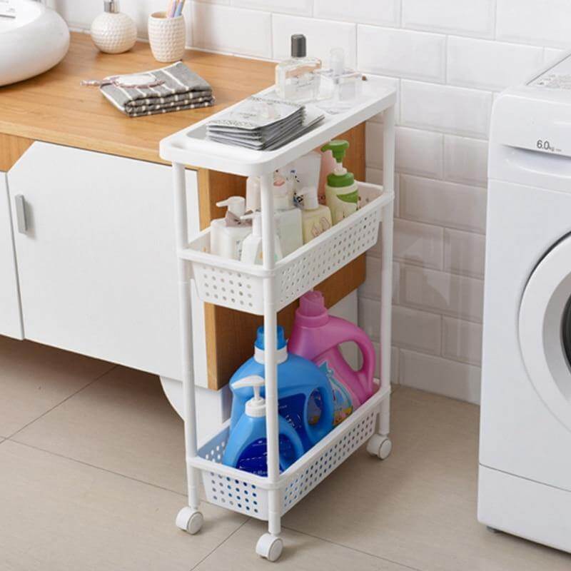 Space-Saving Movable Slim Kitchen Storage Rack · Mavigadget