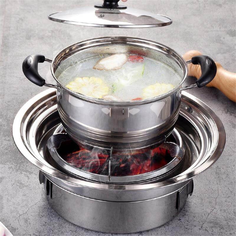 Portable Korean Style Stainless Steel Charcoal Camping Grill - Image 6