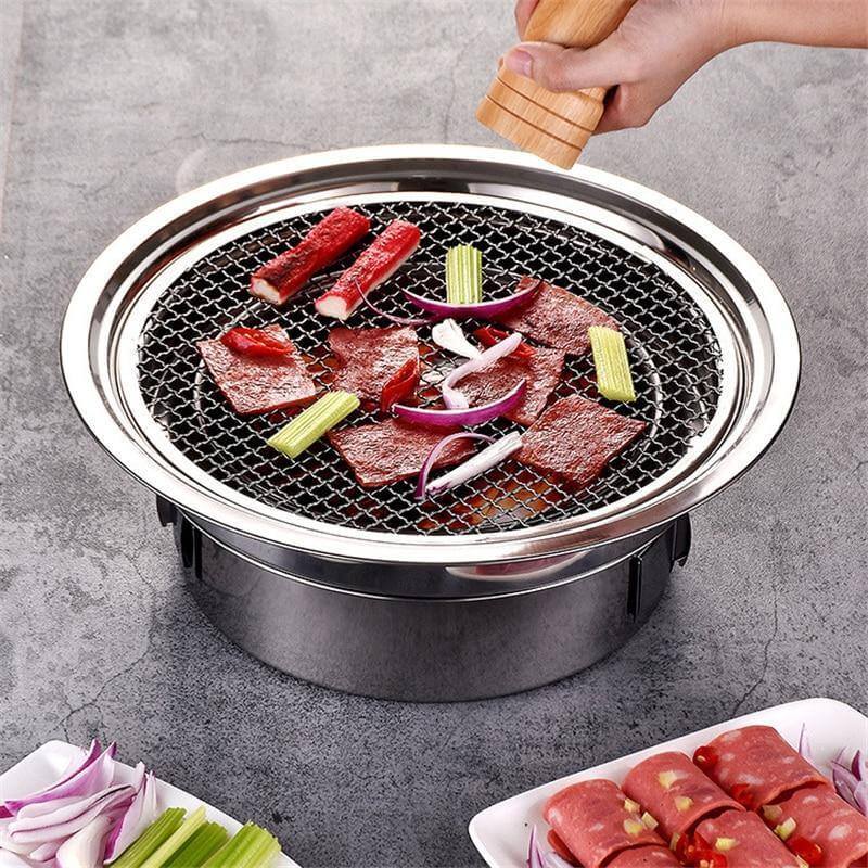 Portable Korean Style Stainless Steel Charcoal Camping Grill - Image 8