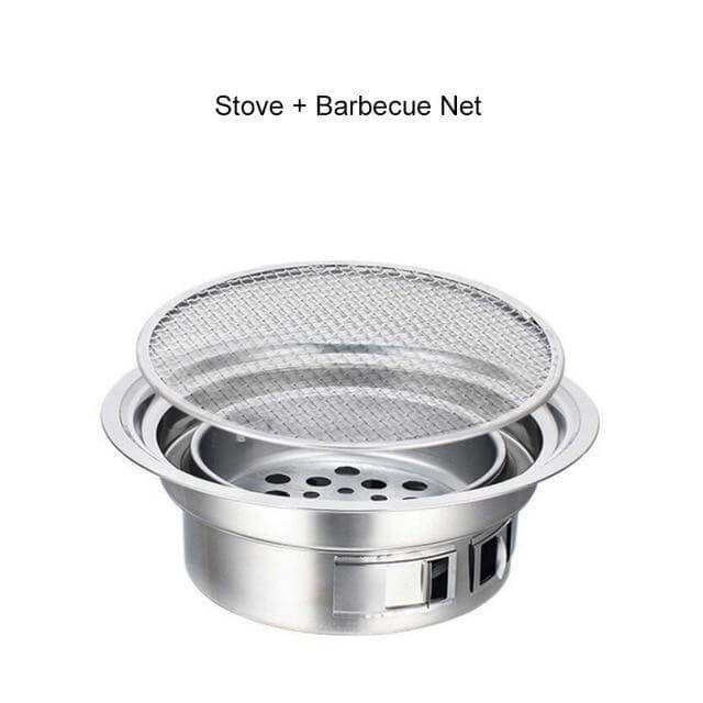 Portable Korean Style Stainless Steel Charcoal Camping Grill - Image 5