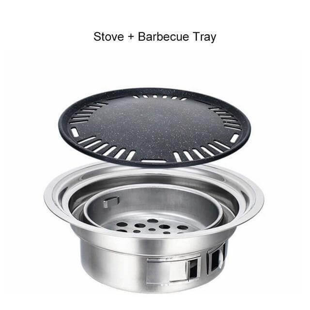 Portable Korean Style Stainless Steel Charcoal Camping Grill - Image 12