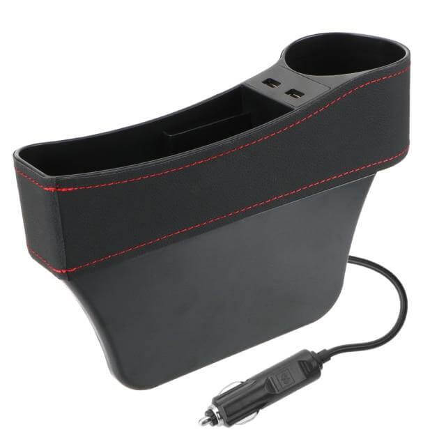 Leather USB Charger Car Seat Gap Organizer - Image 8
