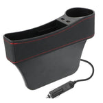 Leather USB Charger Car Seat Gap Organizer