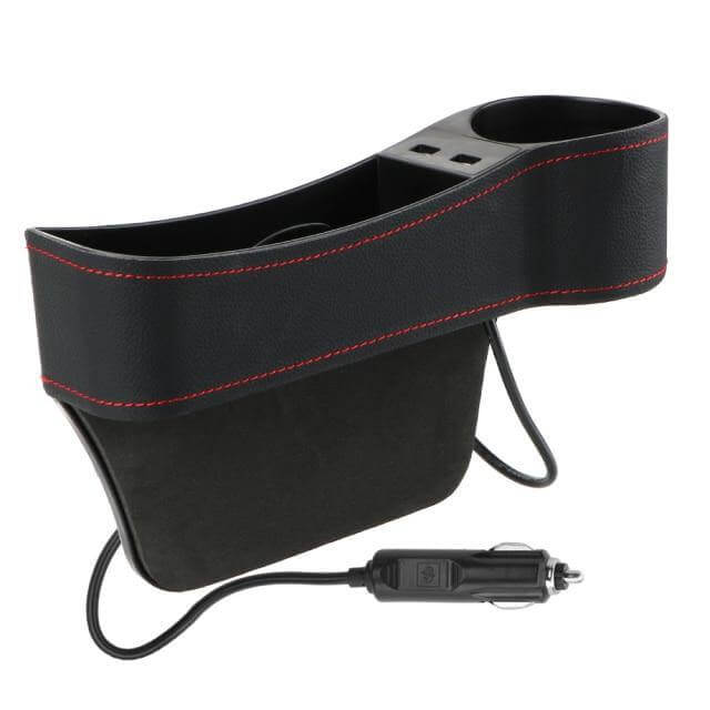 Leather USB Charger Car Seat Gap Organizer - Image 9