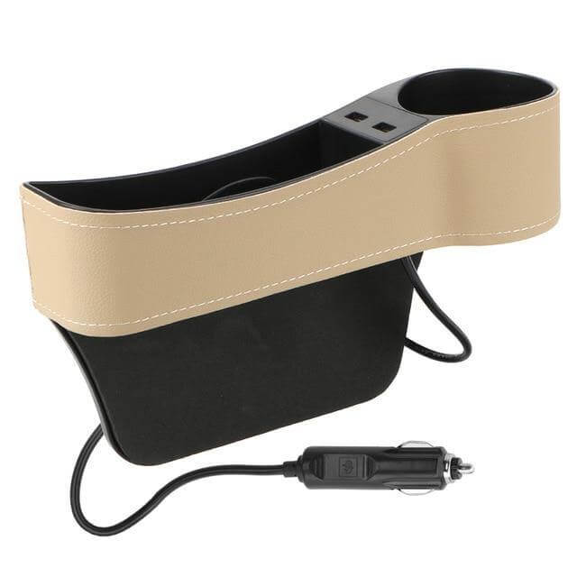Leather USB Charger Car Seat Gap Organizer - Image 6