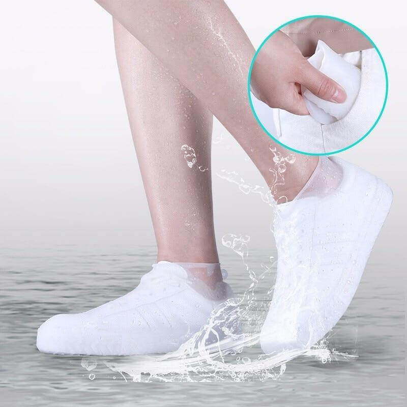 2pcs Waterproof Reusable Silicone Shoe Cover