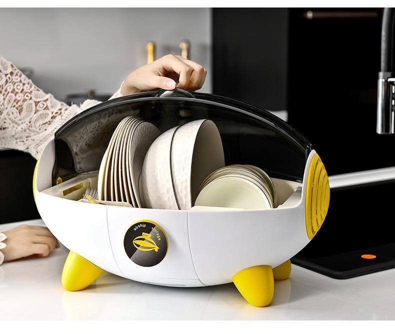 Household Creative Spaceship Dish Dryer and Organizer - Image 7