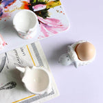 2Pcs Cute Animal Ceramic Breakfast Egg Holder