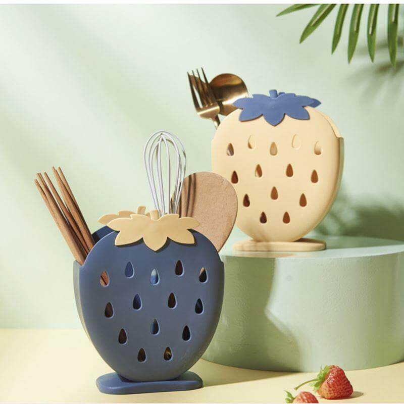 2PCS Cute Strawberry Cutlery Organizer Box - Image 1