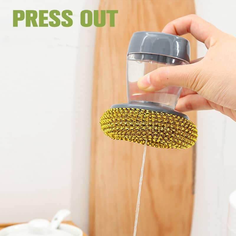 Palm Brush Kitchen Soap Washing Dispenser