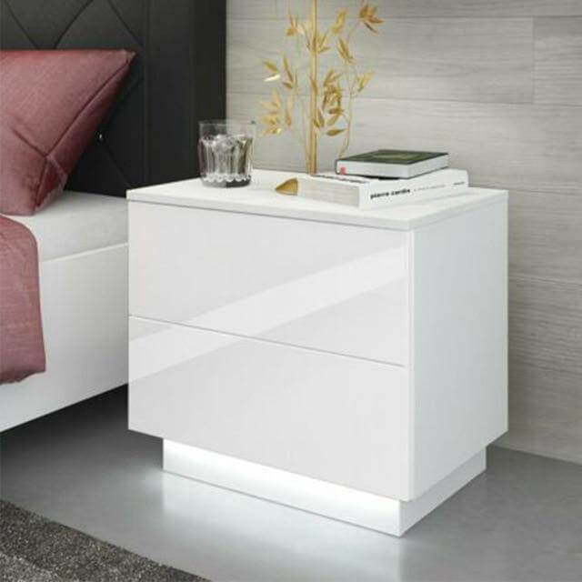 Modern Luxury LED Light Nightstand with Drawers - Image 11