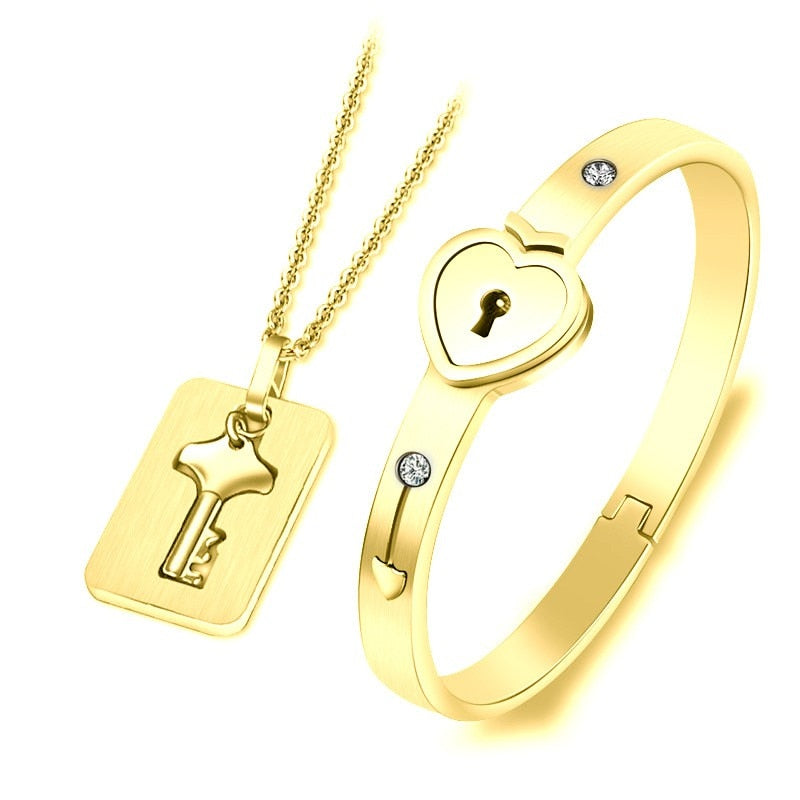 Couple Love Heart Lock Bracelet - Image 12