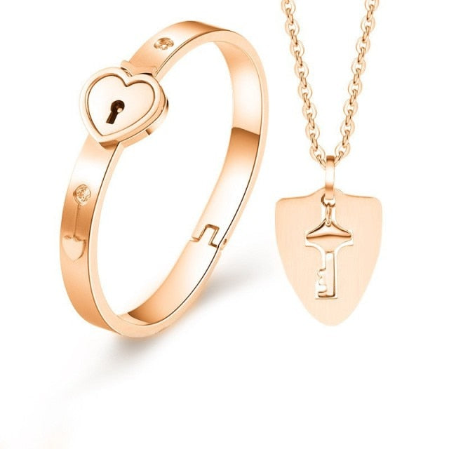 Couple Love Heart Lock Bracelet - Image 10