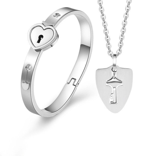 Couple Love Heart Lock Bracelet - Image 11