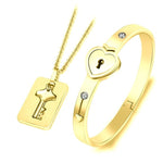 Couple Love Heart Lock Bracelet