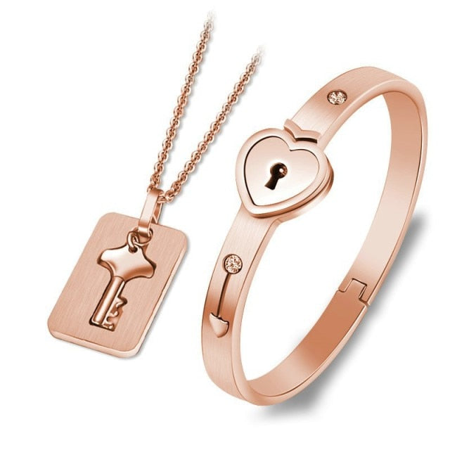 Couple Love Heart Lock Bracelet - Image 16