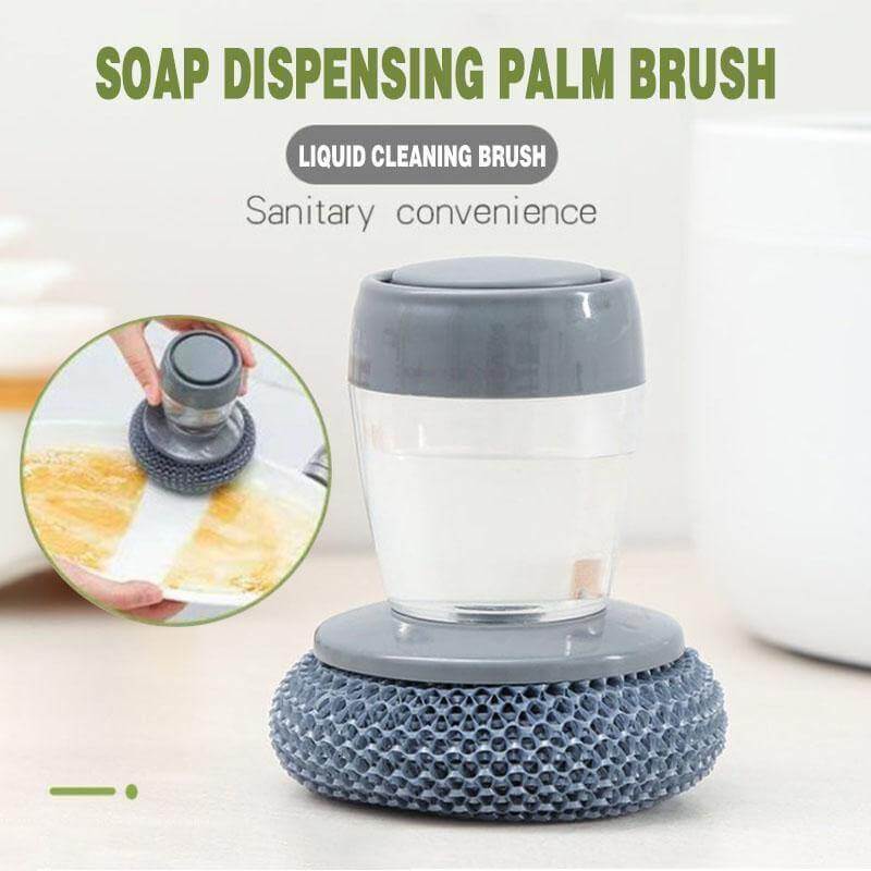 Palm Brush Kitchen Soap Washing Dispenser