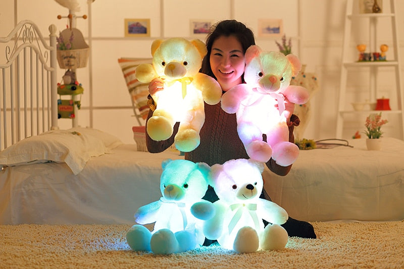 Colorful Glowing Plush Bear Toy - Image 1