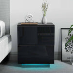 Modern Luxury LED Light Nightstand with Drawers - MaviGadget