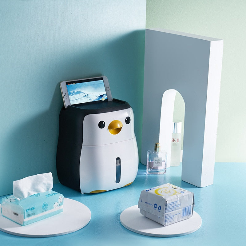 Penguin Bathroom Storage Box Toilet Paper Holder