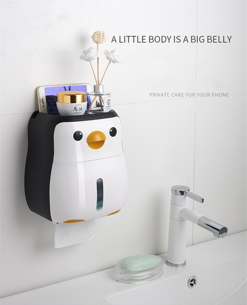 Penguin Bathroom Storage Box Toilet Paper Holder