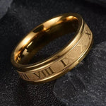 Unisex Luxury Roman Numerals Stainless Steel Rings