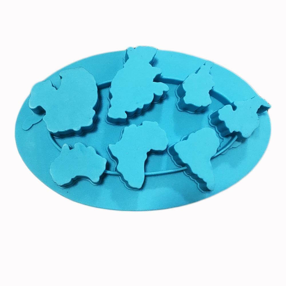 Earth Continents Silicone Ice Tray Mold