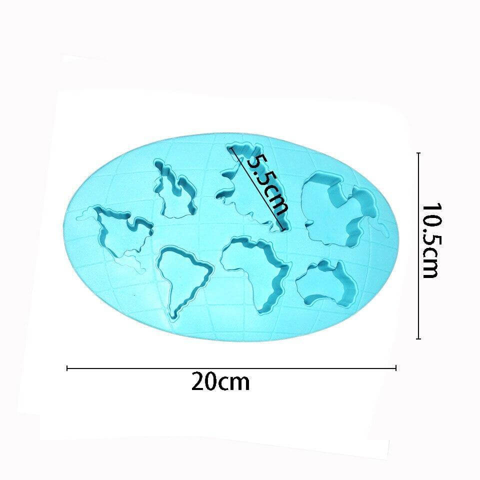 Earth Continents Silicone Ice Tray Mold