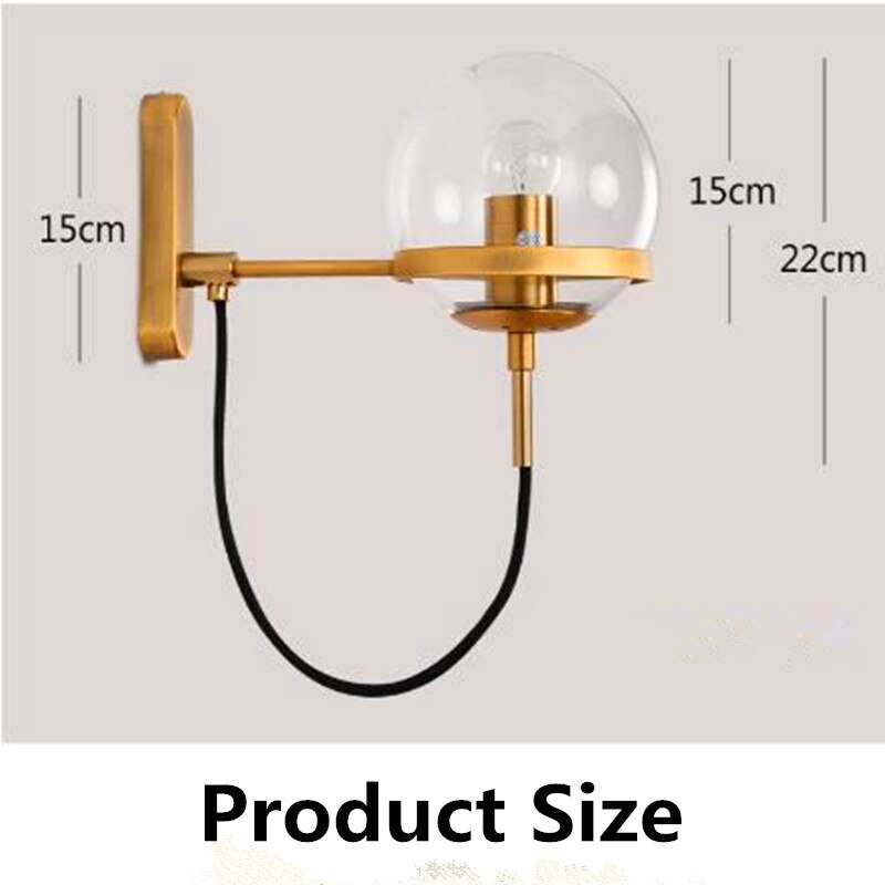 Elegant Retro Wall Glass Ball Lamp - Image 2