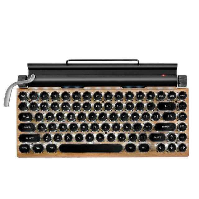 Typewriter Wireless Colorful Backlight Retro Keyboard - Image 9