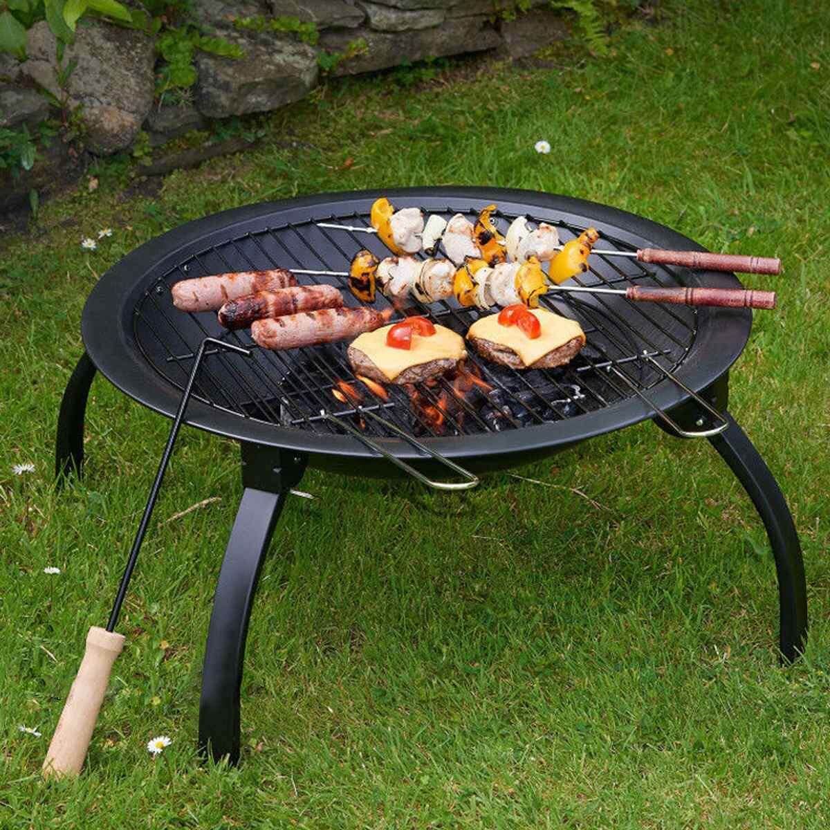 Foldable Outdoor Terrace Fire Pit Grill - MaviGadget