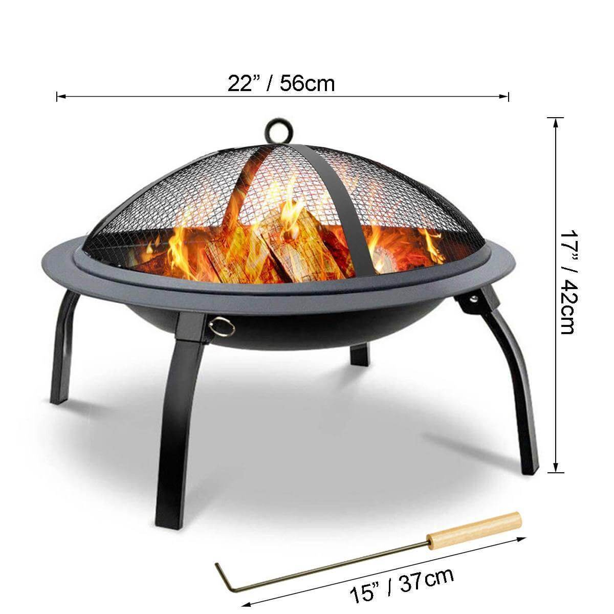 Foldable Outdoor Terrace Fire Pit Grill - MaviGadget