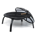 Foldable Outdoor Terrace Fire Pit Grill - MaviGadget