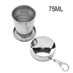 Foldable Portable Stainless Steel Camping Cup With Keychain - MaviGadget