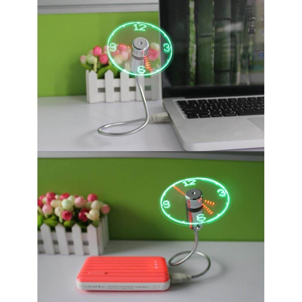 USB Fan Time And Temperature Display Clock