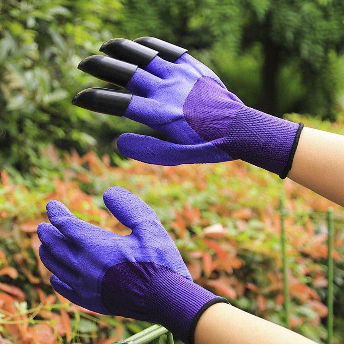 Garden Rubber Gloves with Fingertips Claws