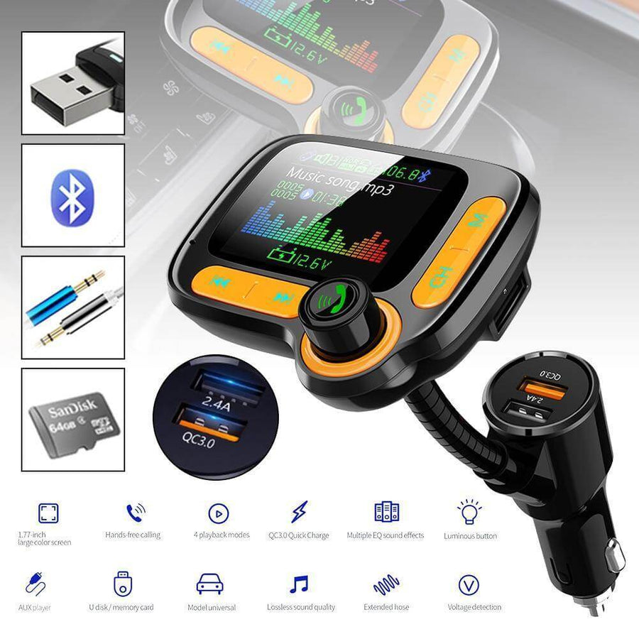 Dual USB Charging Bluetooth FM Transmitter for Car - Image 0