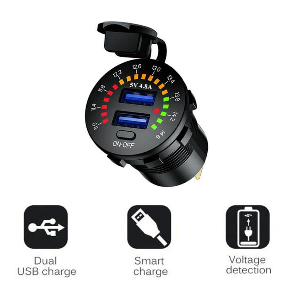 Led Display Fast Car Dual USB Charger