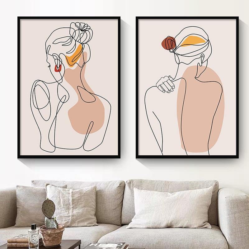 Minimalist Abstract Face Leaves Painting - Image 10