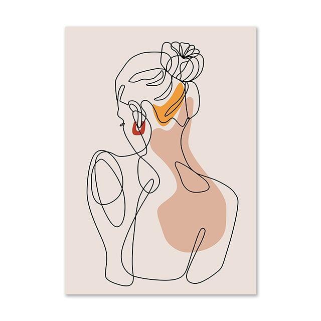 Minimalist Abstract Face Leaves Painting - Image 11