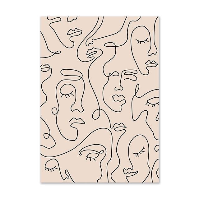Minimalist Abstract Face Leaves Painting - Image 2