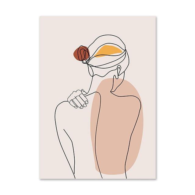 Minimalist Abstract Face Leaves Painting - Image 5
