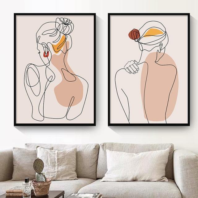 Minimalist Abstract Face Leaves Painting - Image 8