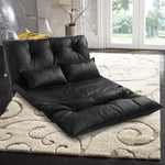 Modern Foldable PU Leather Leisure Floor Sofa Bed with 2 Pillows - MaviGadget