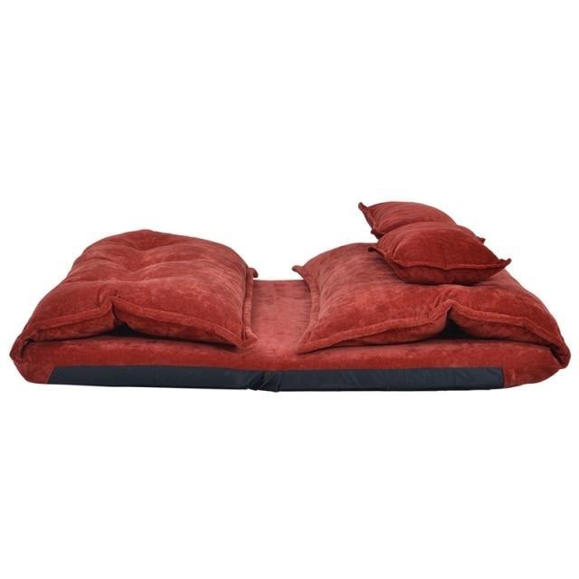 Modern Foldable PU Leather Leisure Floor Sofa Bed with 2 Pillows - MaviGadget