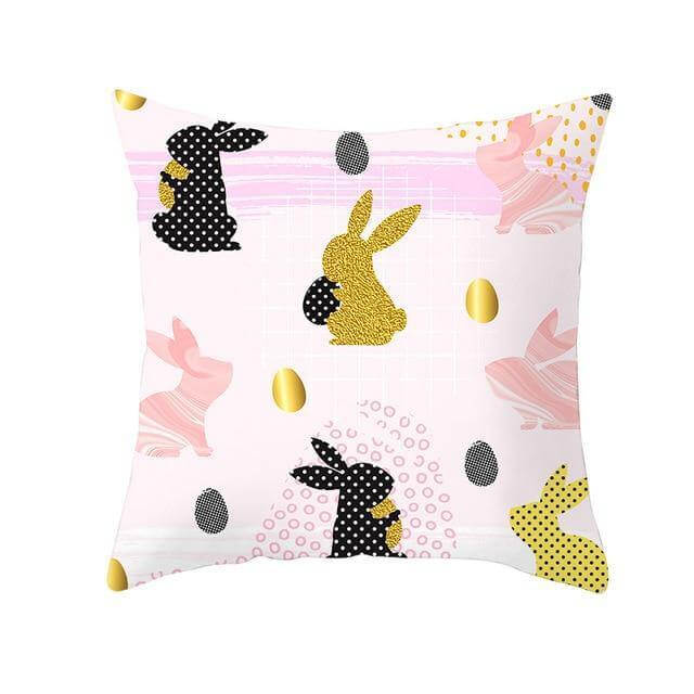 Bunny Easter Eggs Cotton Pillowcase - MaviGadget