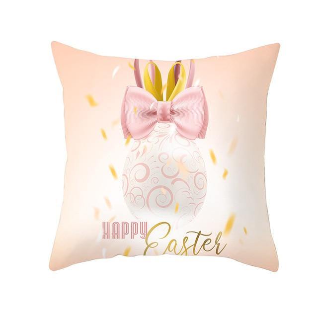 Bunny Easter Eggs Cotton Pillowcase