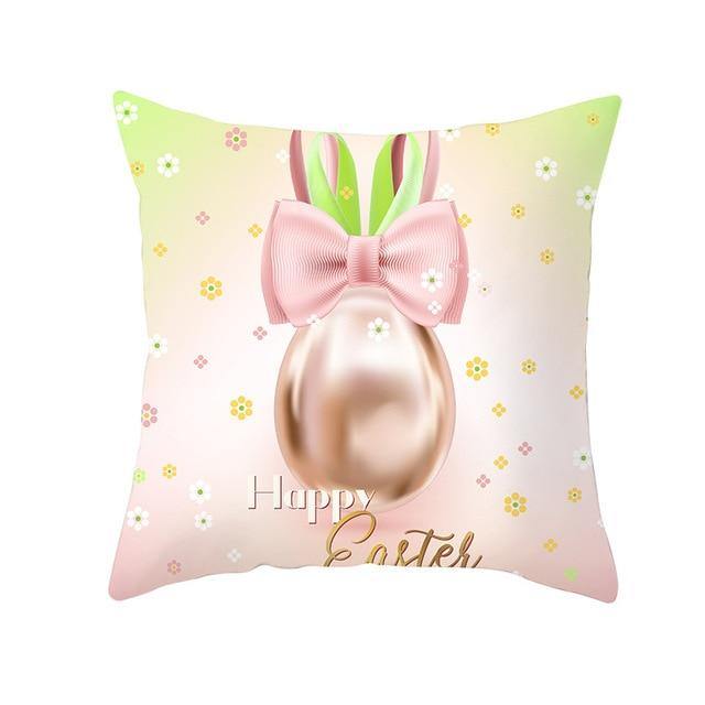 Bunny Easter Eggs Cotton Pillowcase