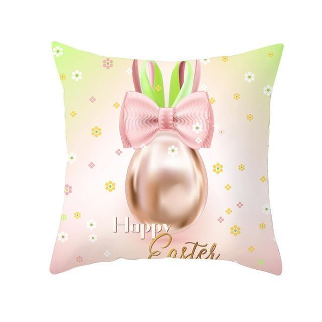 Bunny Easter Eggs Cotton Pillowcase - Image 5